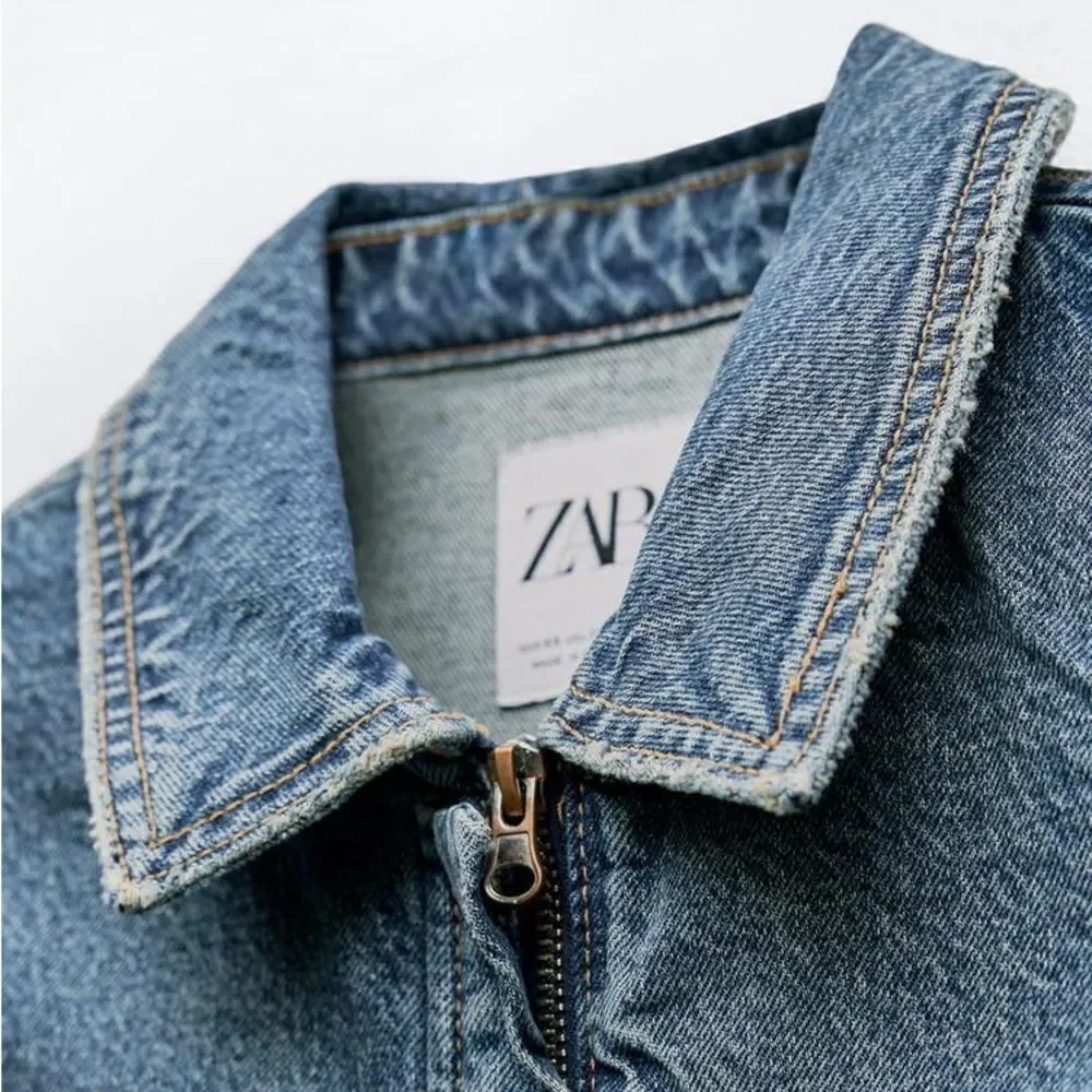 ZARA TRF FITTED DENIM DRESS - Picture 3 of 11